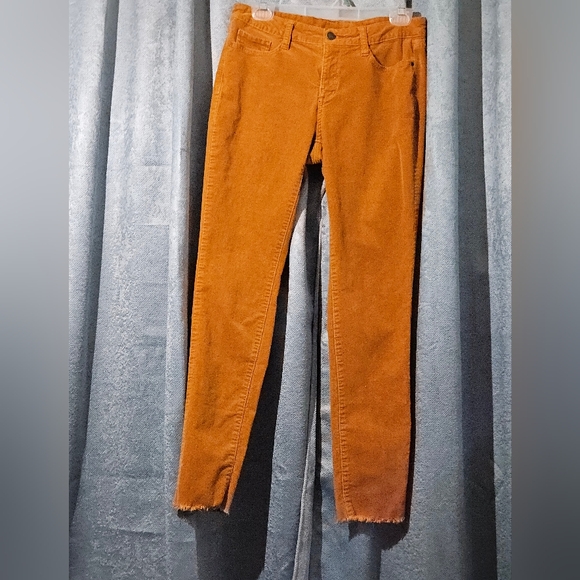 a.n.a Rust Corduroy Skinny Leg Trousers with a Raw Hem in Women's Size 8, EUC - Picture 1 of 2